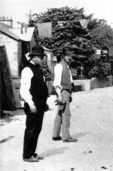 Main Street 1887 B.JPG - Main Street, Long Preston,  June 1887 The man in black is Bob Ducket, the village builder, he built  Ribble Crescent and Pendle View.